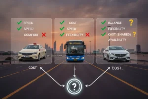 Decision Matrix: How to Choose Between Taxi, Bus, and Legal Rideshares

