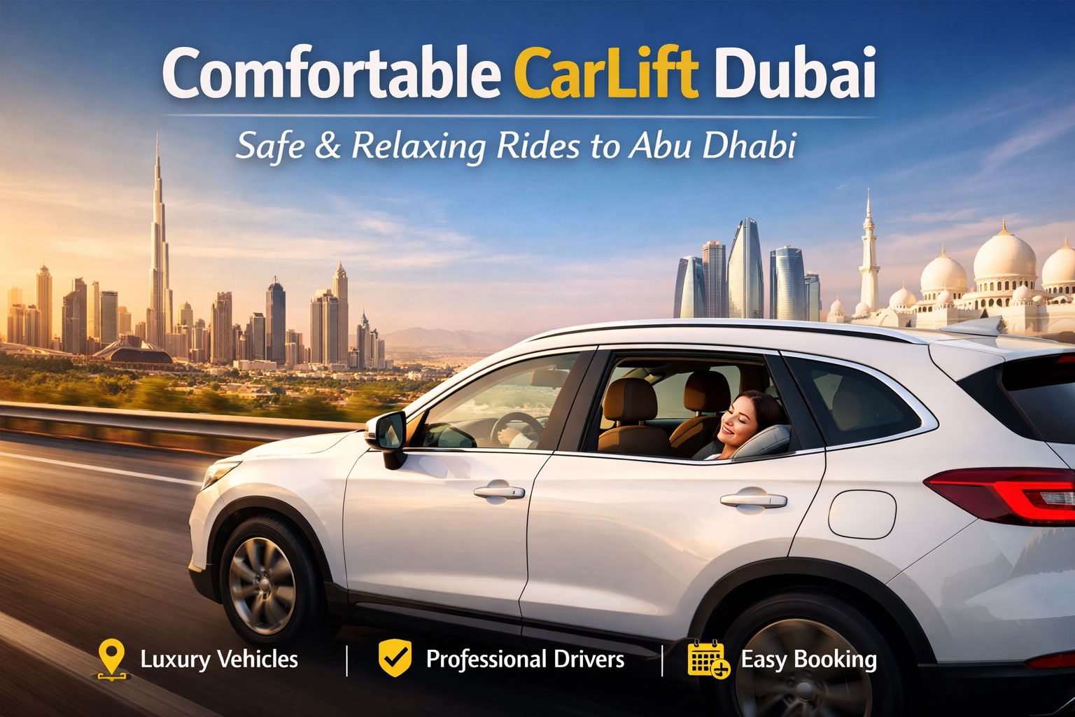 Comfortable CarLift Dubai – Safe & Relaxing Rides to Abu Dhabi