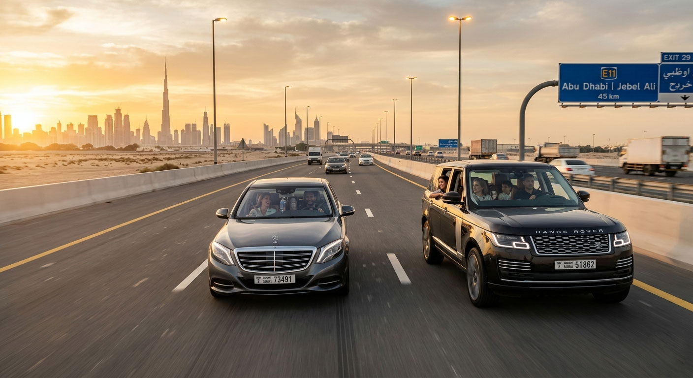 Monthly Car Ride Dubai to Abu Dhabi – Reliable Transport Service
