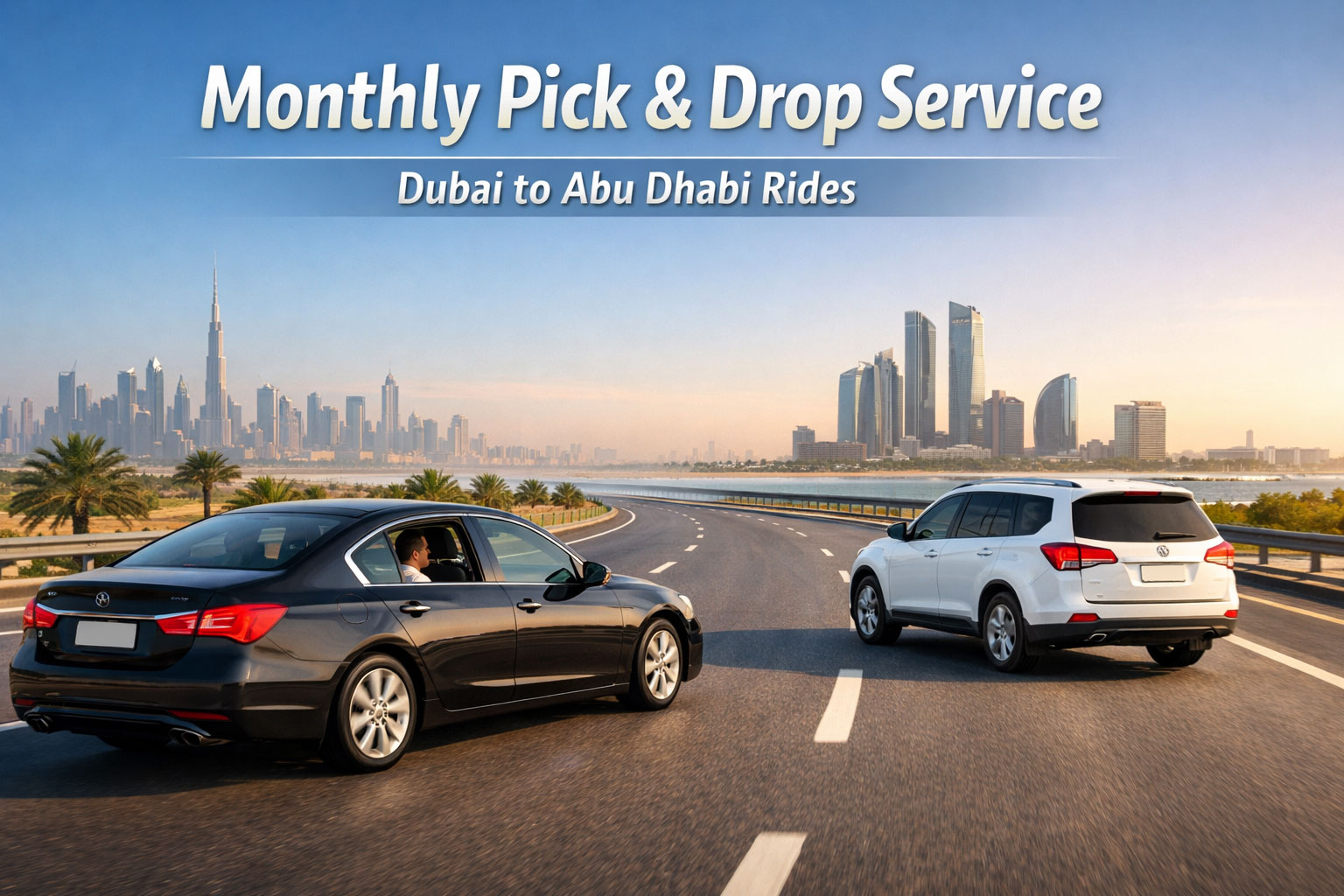 Pick & Drop Monthly Service – Dubai to Abu Dhabi Rides