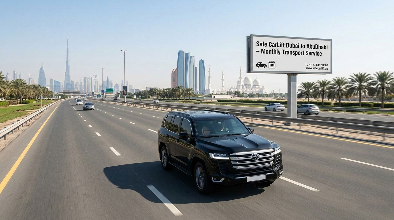 Safe CarLift Dubai to AbuDhabi – Monthly Transport Service