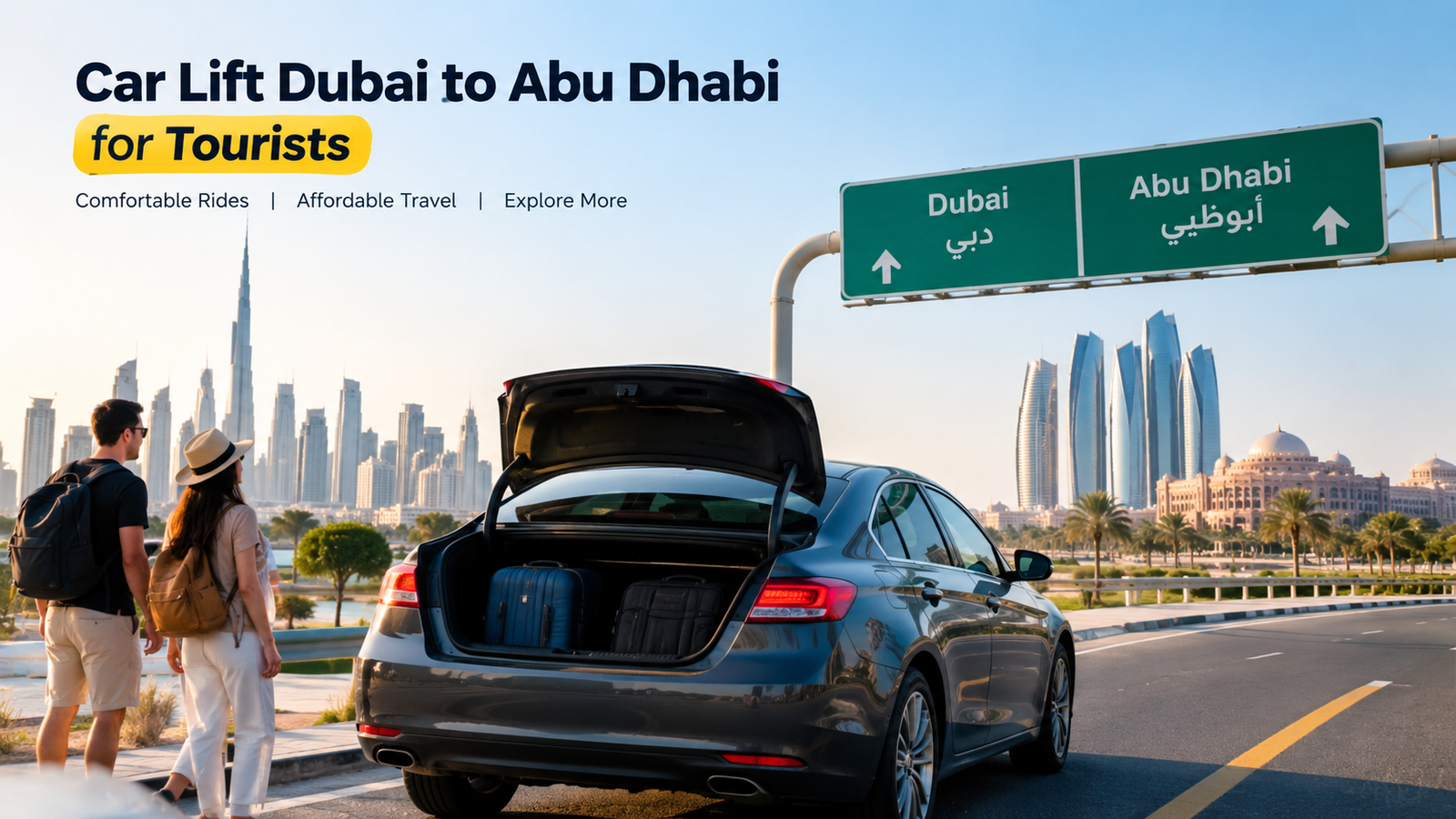 Car Lift Dubai to Abu Dhabi for Tourists