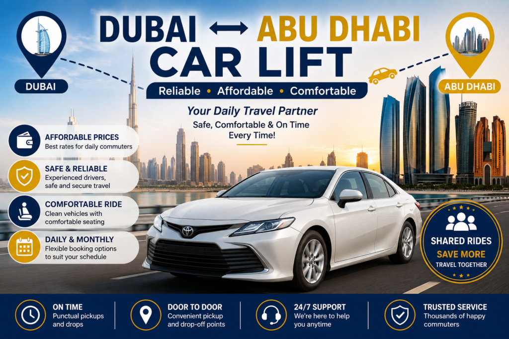 Dubai to Abu Dhabi Carpool for Daily Commuters